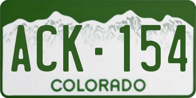 CO license plate ACK154