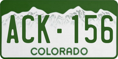 CO license plate ACK156
