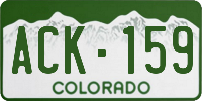 CO license plate ACK159