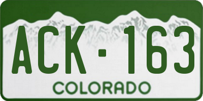 CO license plate ACK163