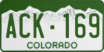 CO license plate ACK169