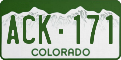 CO license plate ACK171