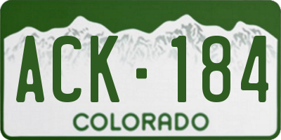 CO license plate ACK184
