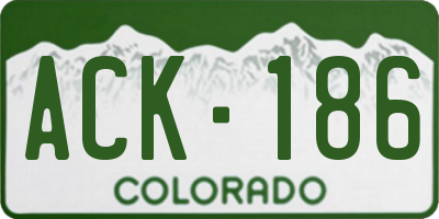 CO license plate ACK186