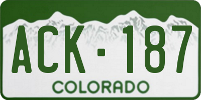 CO license plate ACK187