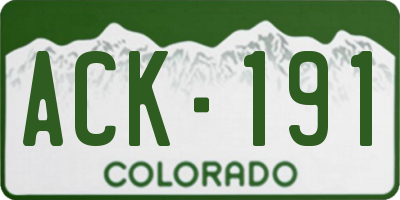 CO license plate ACK191