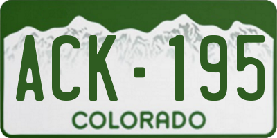 CO license plate ACK195