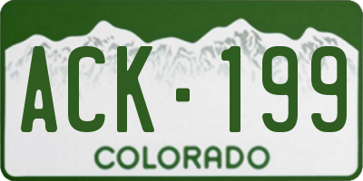 CO license plate ACK199