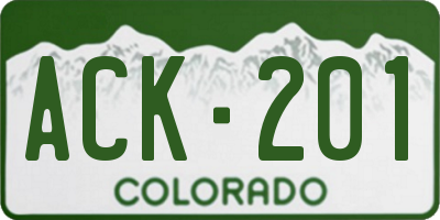 CO license plate ACK201
