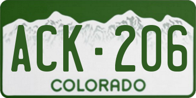 CO license plate ACK206