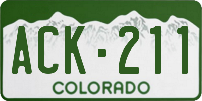 CO license plate ACK211