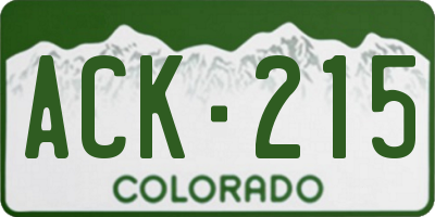 CO license plate ACK215