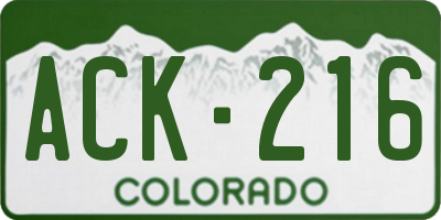 CO license plate ACK216