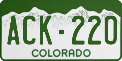 CO license plate ACK220