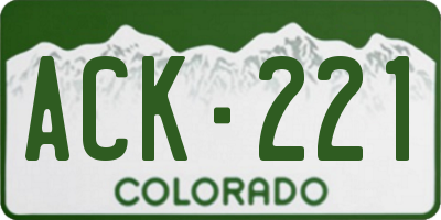 CO license plate ACK221