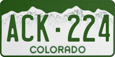 CO license plate ACK224