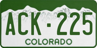 CO license plate ACK225