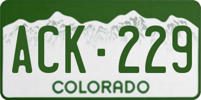 CO license plate ACK229