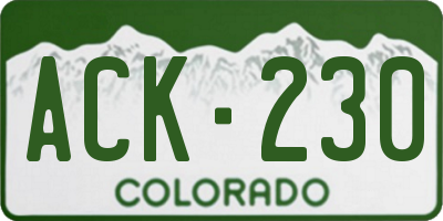 CO license plate ACK230