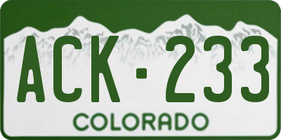 CO license plate ACK233