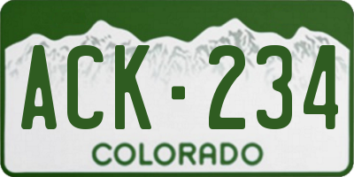 CO license plate ACK234