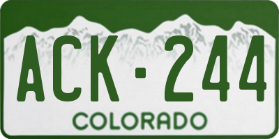 CO license plate ACK244