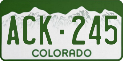 CO license plate ACK245