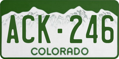 CO license plate ACK246