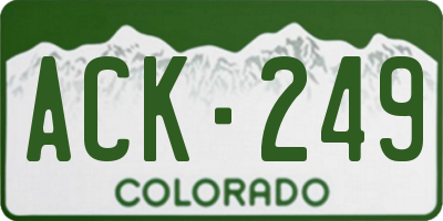 CO license plate ACK249