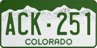 CO license plate ACK251