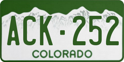 CO license plate ACK252