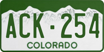 CO license plate ACK254