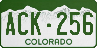 CO license plate ACK256