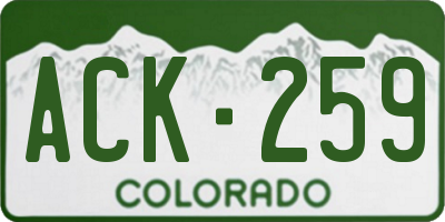 CO license plate ACK259