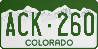 CO license plate ACK260