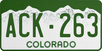 CO license plate ACK263