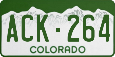 CO license plate ACK264