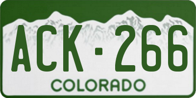 CO license plate ACK266