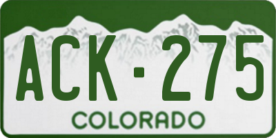 CO license plate ACK275
