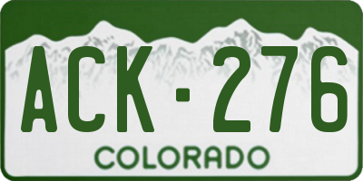 CO license plate ACK276