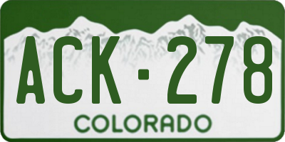CO license plate ACK278