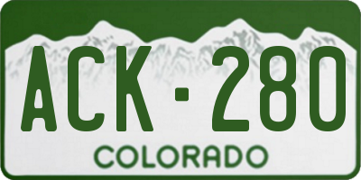 CO license plate ACK280