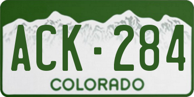 CO license plate ACK284
