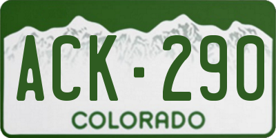 CO license plate ACK290
