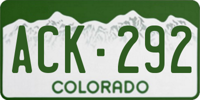 CO license plate ACK292