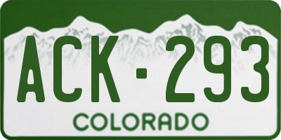 CO license plate ACK293