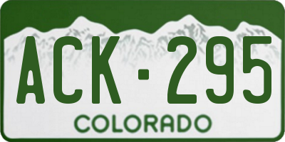 CO license plate ACK295