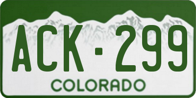 CO license plate ACK299