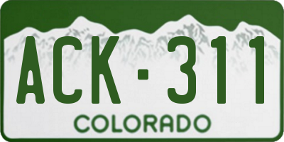 CO license plate ACK311