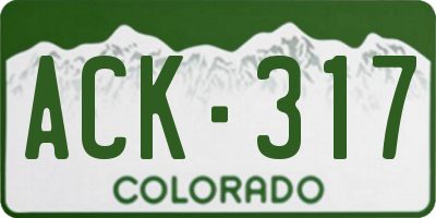 CO license plate ACK317